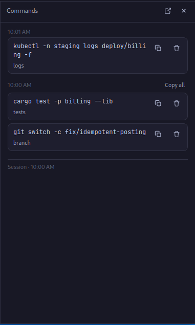 Command tiles